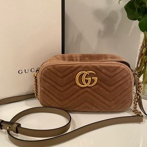 Gucci Marmont 2.0 Matelassé Velvet Shoulder Bag